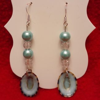 Beaded Limpet Shell Earrings