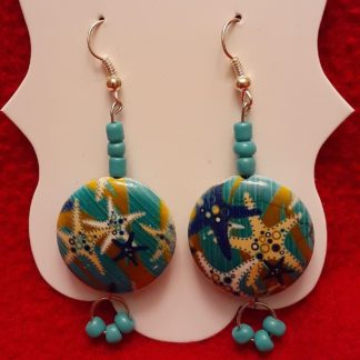 Beaded starfish design earrings