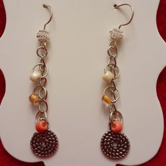 Ropes and rings beaded earrings