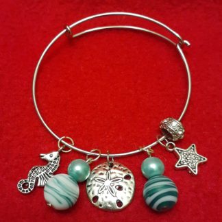 Beaded coastal charm bracelet